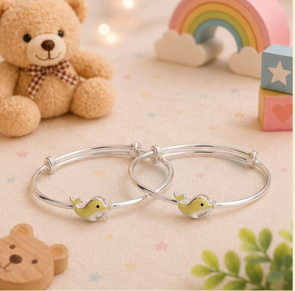 Dolphin Charm 92.5 Sterling Silver Kada Set