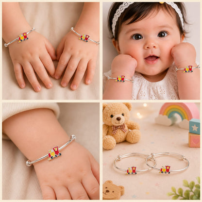 Train Charm 92.5 Sterling Silver Kada Set
