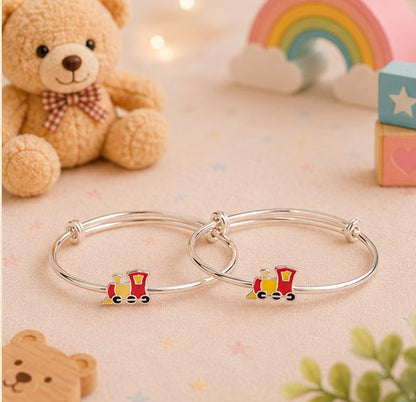 Train Charm 92.5 Sterling Silver Kada Set