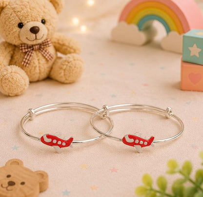 Airplane Charm 92.5 Sterling Silver Kada Set