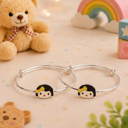 Girl Charm 92.5 Sterling Silver Kada Set