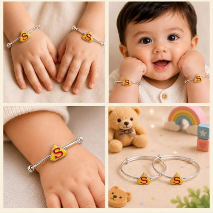 "S" Charm 92.5 Sterling Silver Kada Set