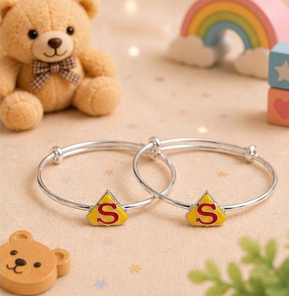 "S" Charm 92.5 Sterling Silver Kada Set