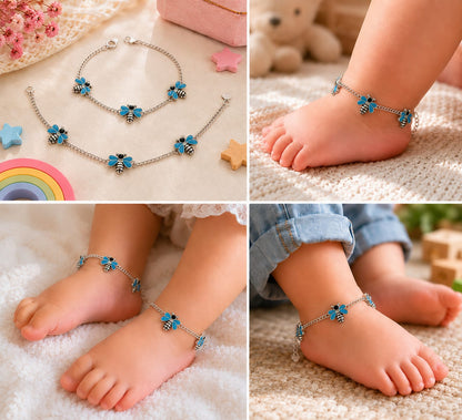 92.5 Sterling Silver Kids' Bumblebee Anklets