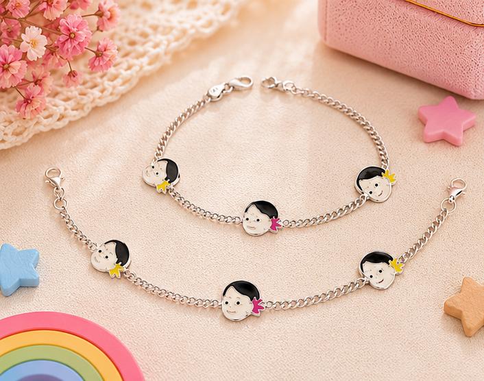92.5 Sterling Silver Kids' Character Anklets
