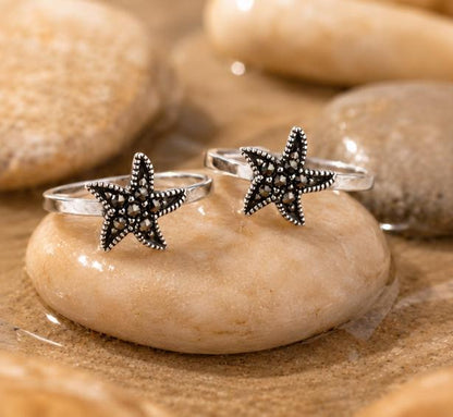 92.5 Sterling Silver Marcasite Toe Rings