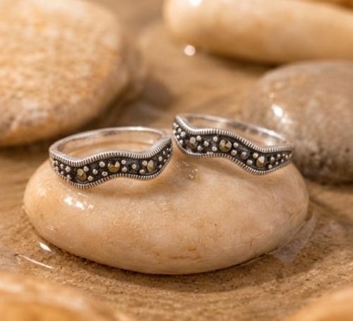 92.5 Sterling Silver Marcasite Toe Rings