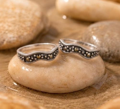92.5 Sterling Silver Marcasite Toe Rings