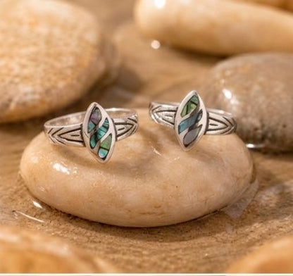92.5 Sterling Silver &amp; MOP Marquise Toe Rings