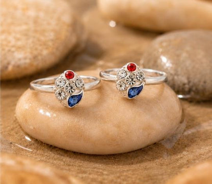 92.5 Sterling Silver Stone Toe Rings