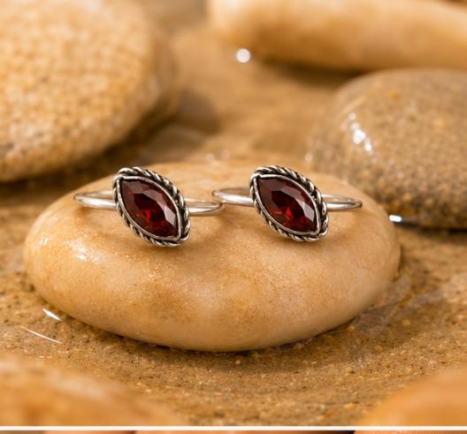 92.5 Sterling Silver Marquise Toe Rings