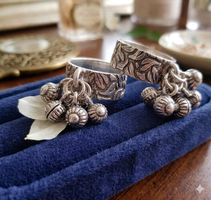 92.5 Sterling Silver Ghungroo Toe Rings