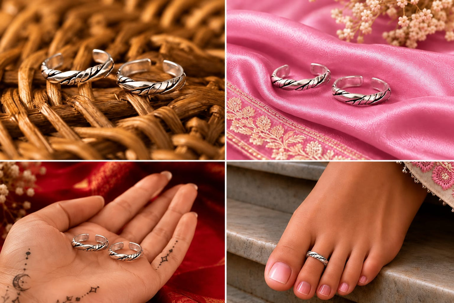 Elegant 92.5 Sterling Silver Toe Rings