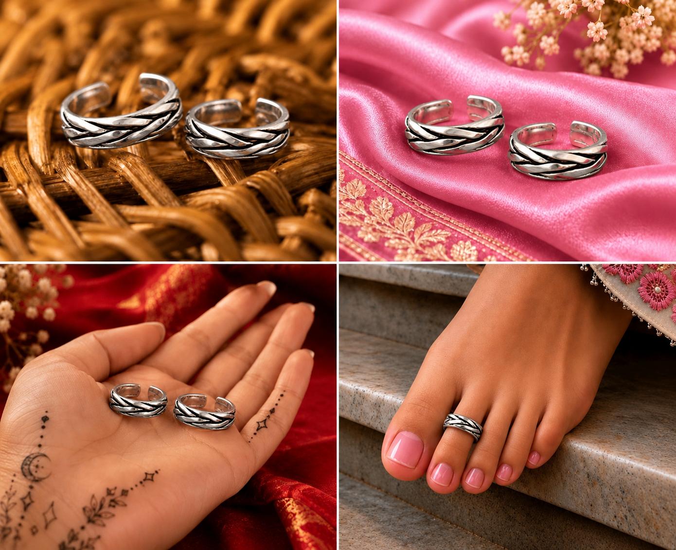 Elegant 92.5 Sterling Silver Toe Rings
