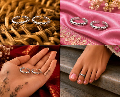 Elegant 92.5 Sterling Silver Toe Rings