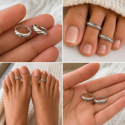 Elegant 92.5 Sterling Silver Toe Rings
