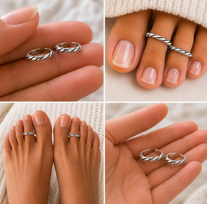 Elegant 92.5 Sterling Silver Toe Rings