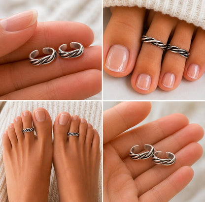 Elegant 92.5 Sterling Silver Toe Rings