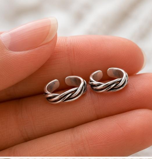 Elegant 92.5 Sterling Silver Toe Rings