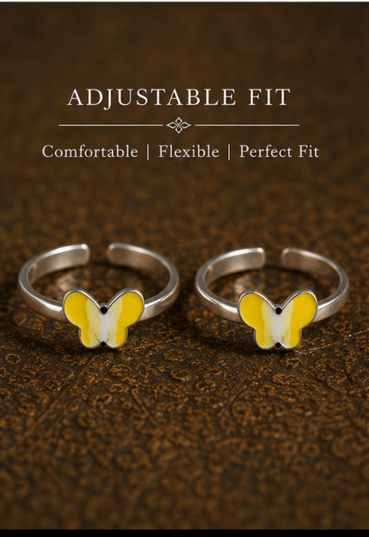92.5 Sterling Silver Enamel Toe Rings