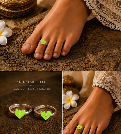 92.5 Sterling Silver Enamel Toe Rings