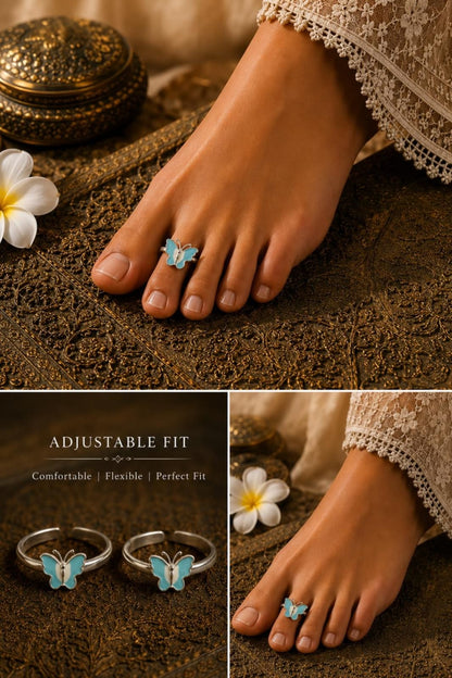 92.5 Sterling Silver Enamel Toe Rings