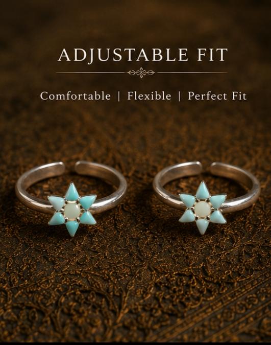 92.5 Sterling Silver Enamel Toe Rings