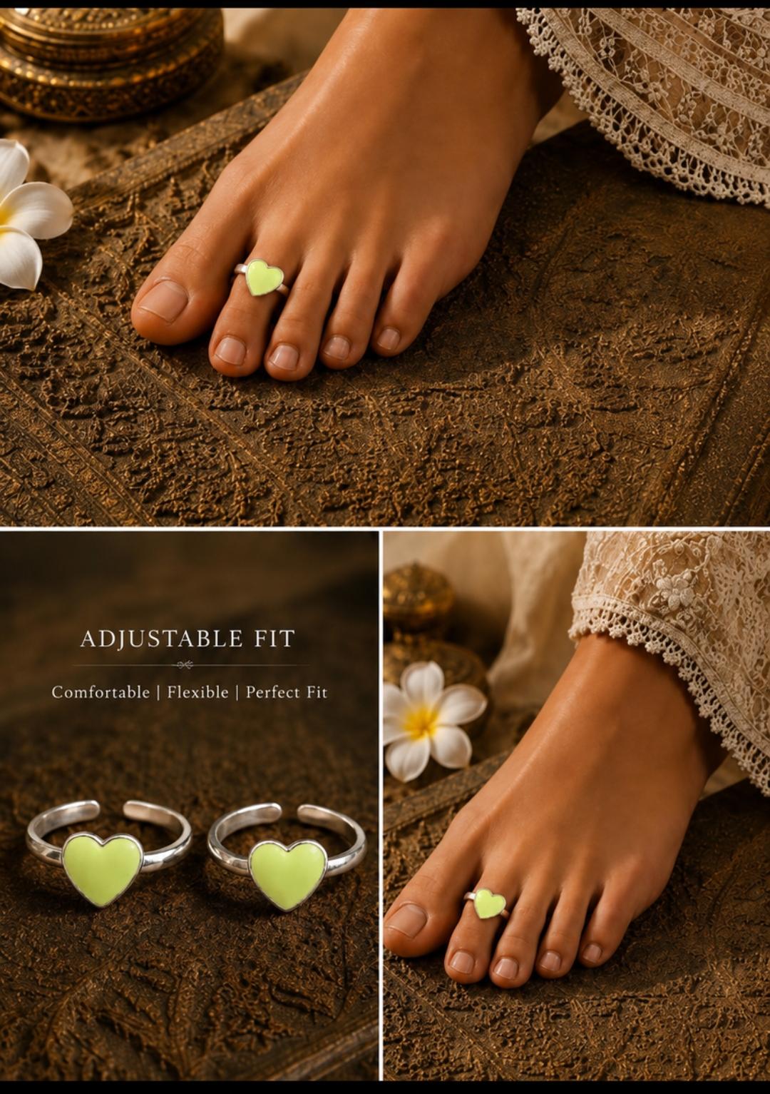 92.5 Sterling Silver Enamel Toe Rings