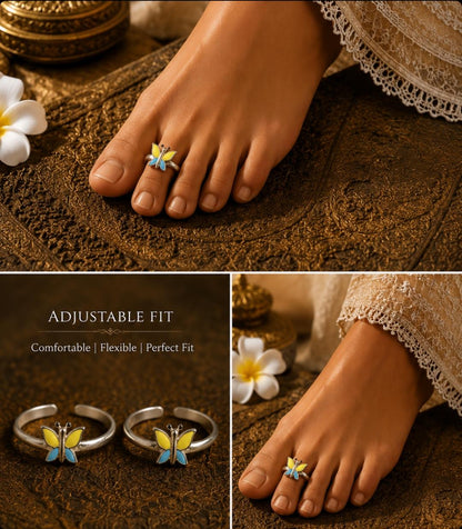 92.5 Sterling Silver Enamel Toe Rings