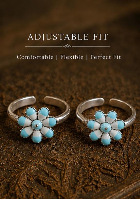 92.5 Sterling Silver Enamel Toe Rings