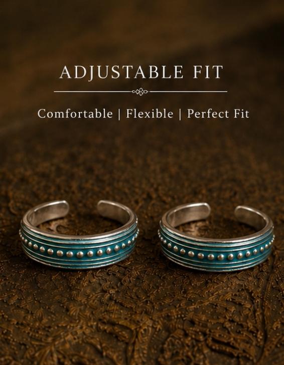 92.5 Sterling Silver Enamel Toe Rings