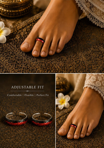 92.5 Sterling Silver Enamel Toe Rings