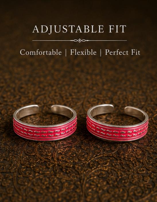 92.5 Sterling Silver Enamel Toe Rings