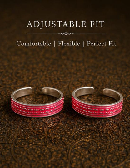 92.5 Sterling Silver Enamel Toe Rings