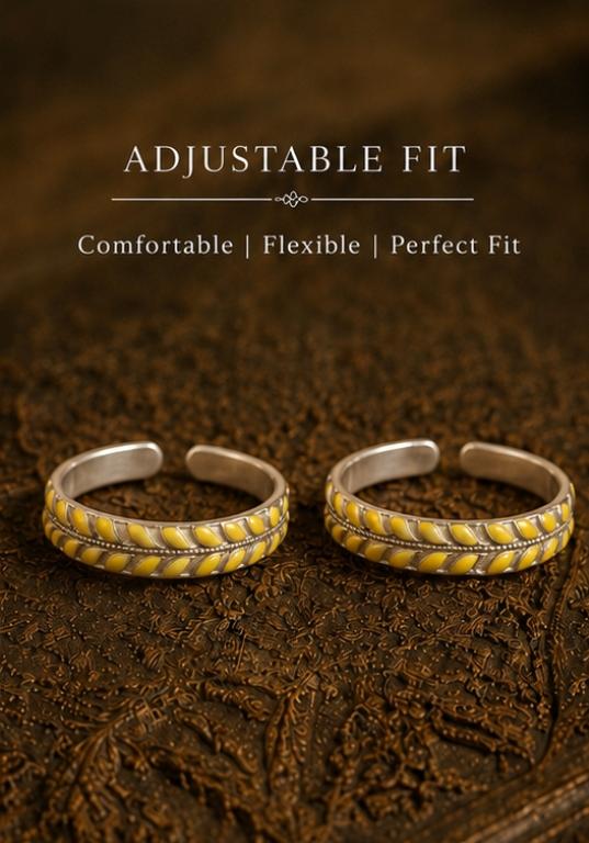 92.5 Sterling Silver Enamel Toe Rings