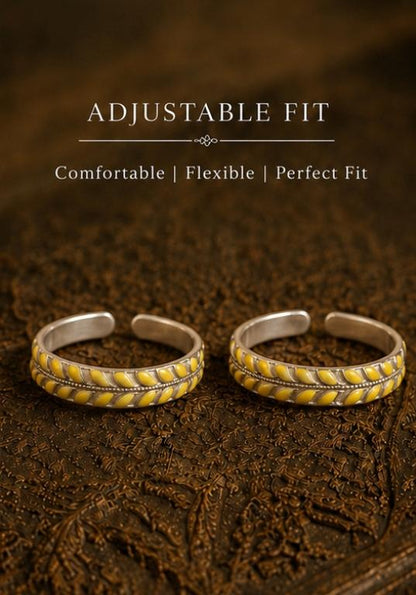 92.5 Sterling Silver Enamel Toe Rings