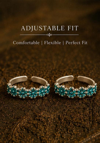 92.5 Sterling Silver Enamel Toe Rings