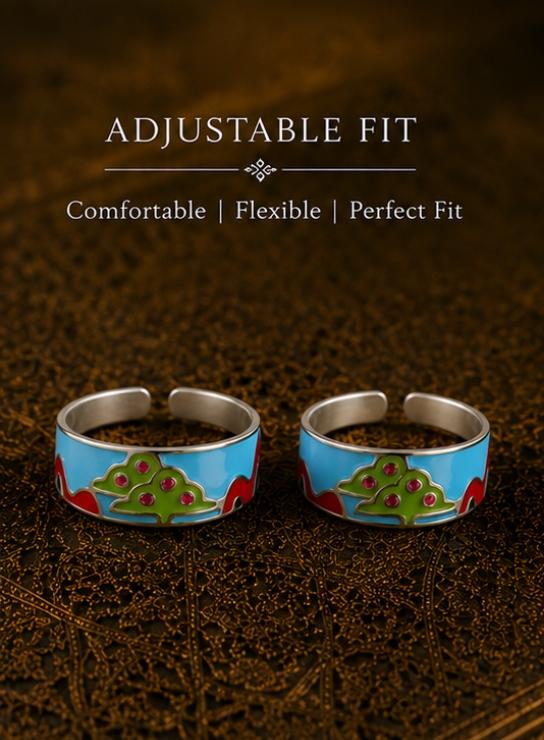 92.5 Sterling Silver Enamel Toe Rings