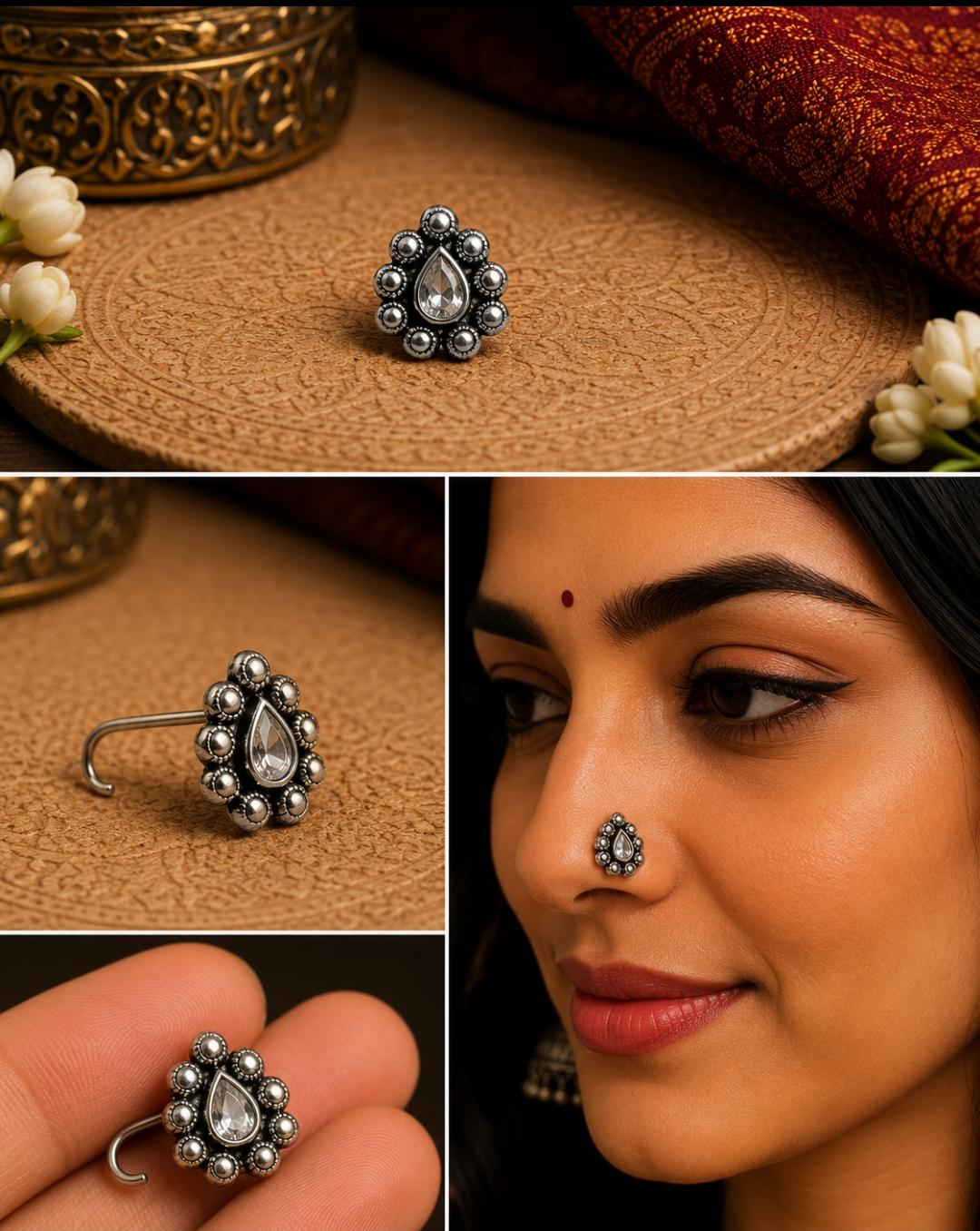 92.5 Sterling Silver Oxidized Nosepins