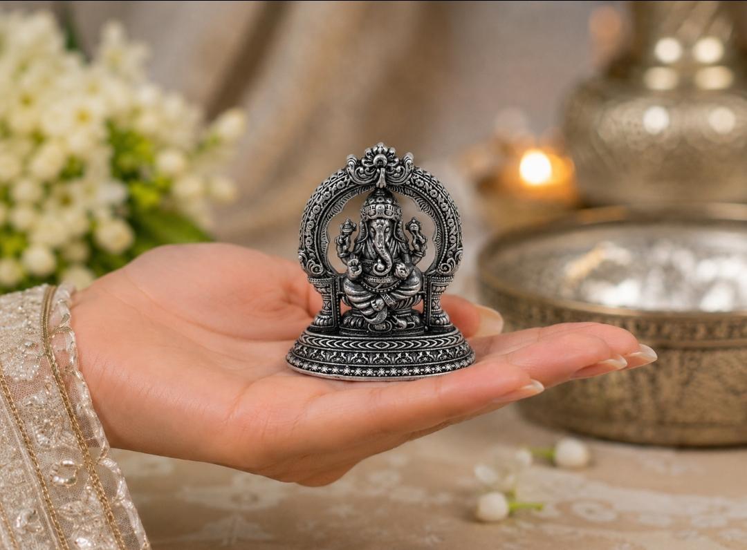92.5 Sterling Silver Devotional Ganesh Idol