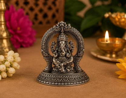 92.5 Sterling Silver Devotional Ganesh Idol