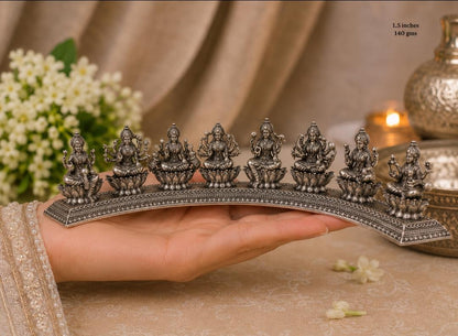 The Ashtalakshmi 92.5 Sterling Silver Idol Set - the eight manifestations of Goddess Lakshmi