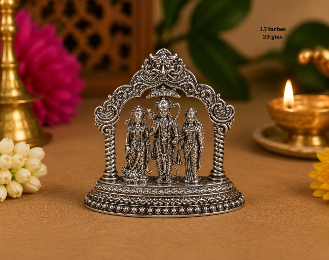 92.5 Sterling Silver Devotional Silver Ram Darbar Idol