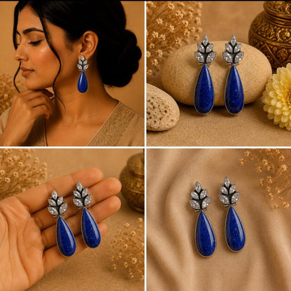Silver Coral Drop Earrings