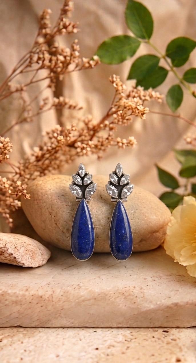 Silver Coral Drop Earrings