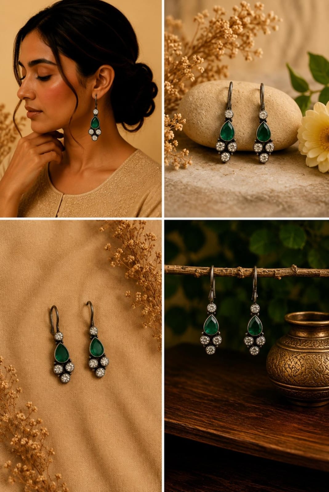Emerald Teardrop Earrings